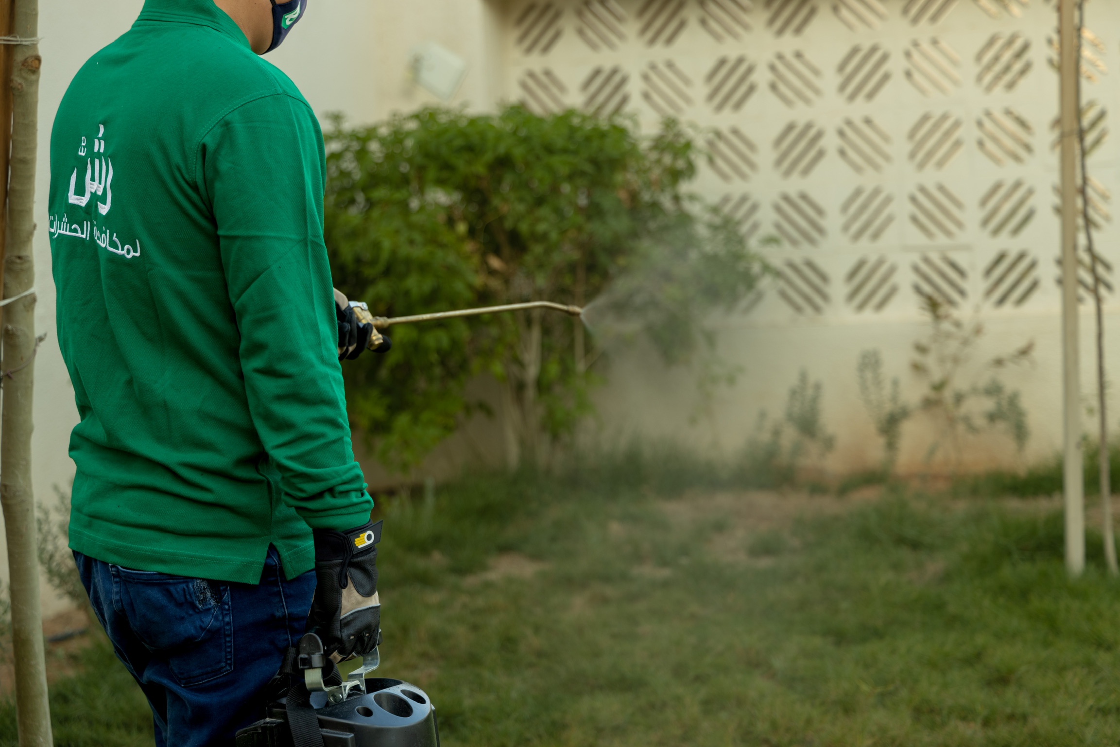 Rush technician treating a home